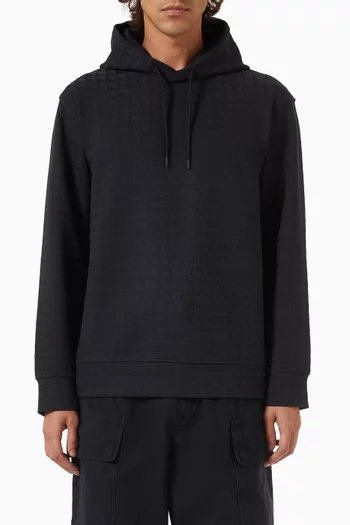 Micro Eagle Logo Hoodie in Lyocell-blend Jersey