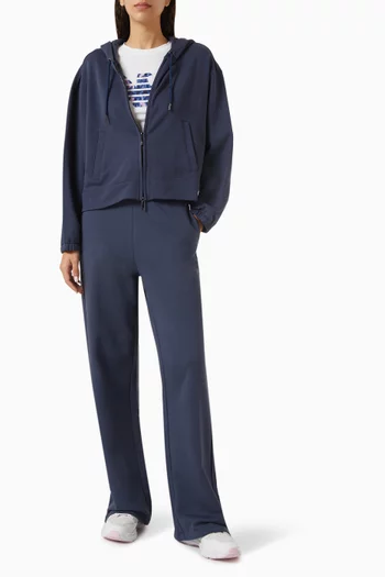 Drawstring Zip Hoodie in Jersey