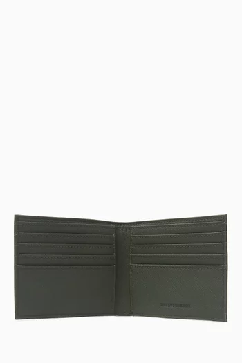 Logo Bifold Wallet in Saffiano Leather