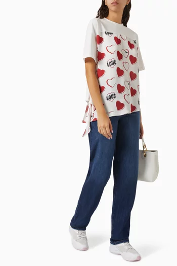 Love hearts T-shirt in Cotton