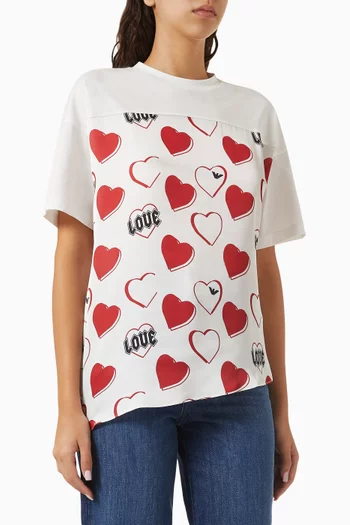 Love hearts T-shirt in Cotton