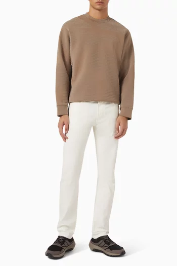 Flocked Logo Sweatshirt in Cotton-blend