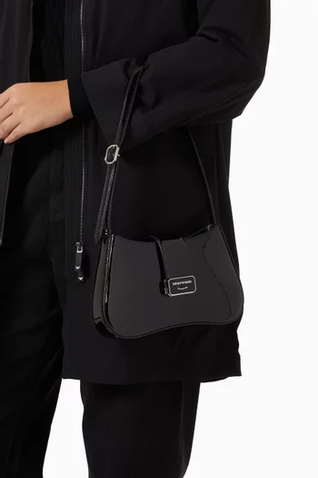 Hobo Shoulder Bag in Patent Faux Leather