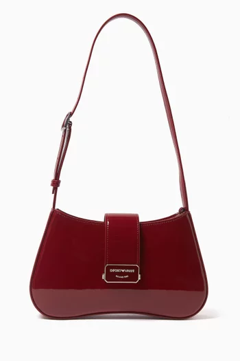 حقيبة كتف هوبو جلد صناعي لامع