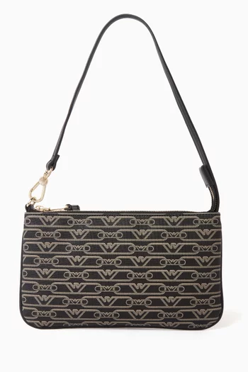 حقيبة كتف بشعار الماركة قنب مغلف