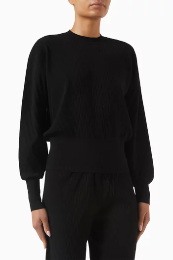 Cuffed Sweater in Cable-knit