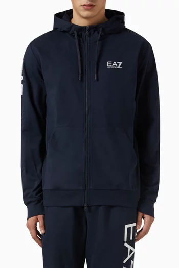 EA7 Logo Zip Hoodie in Jersey