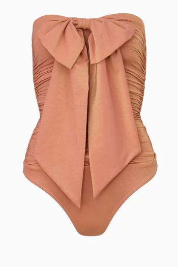 Coco Drape Bow One-piece Swimsuit