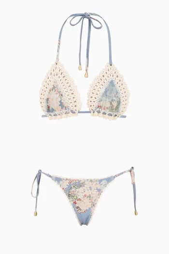 طقم بيكيني كاسكاديان بتصميم مثلث كروشيه