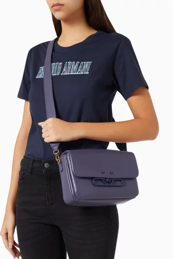 Eagle Logo Crossbody Bag in Leather