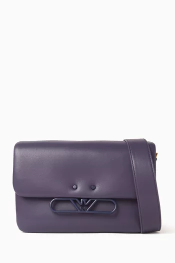 Eagle Logo Crossbody Bag in Leather