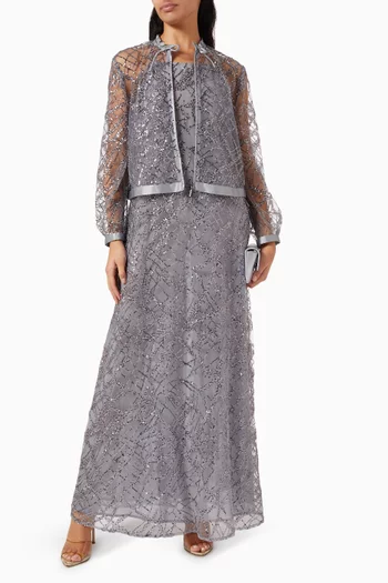 Embellished Maxi Dress in Tulle
