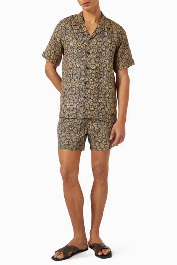 قميص بولينغ بنقشة كاراباسيز كتان