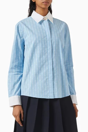 Pinstripe Laurel Shirt in Cotton