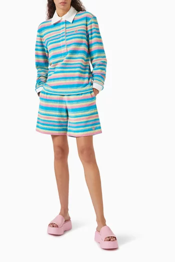 Striped Polo Shirt in Cotton Blend