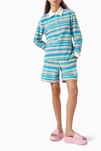 Striped Shorts in Cotton Blend