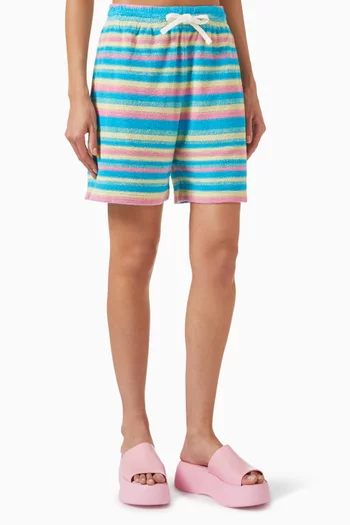 Striped Shorts in Cotton Blend
