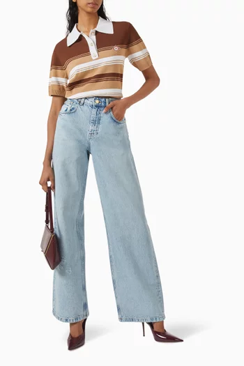 Graffiti Distressed Jeans in Denim