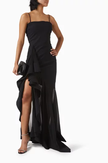 Sosa Strapless Dress in Jersey & Chiffon