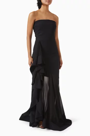 Sosa Strapless Dress in Jersey & Chiffon