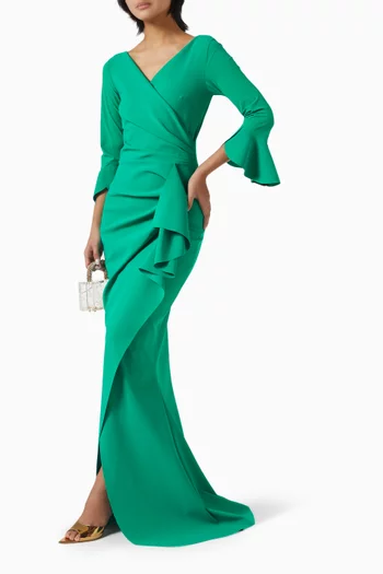 Triwan Ruffle Dress in Jersey