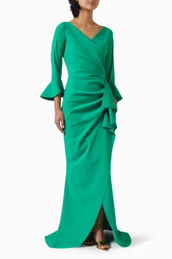 Triwan Ruffle Dress in Jersey