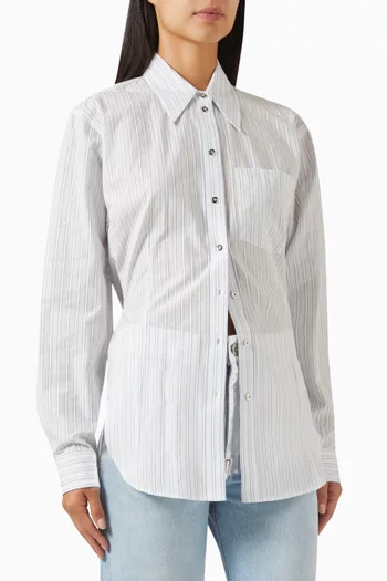 Striped Shirt in Cotton Poplin