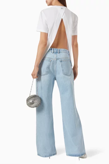Slit-back T-shirt in Cotton