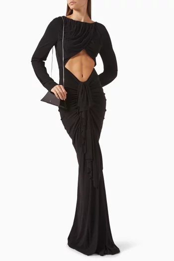 Bateau Disconnect Maxi Dress in Jersey