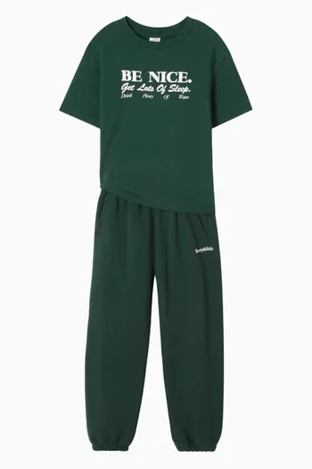 Serif Logo Sweatpants in Cotton-fleece