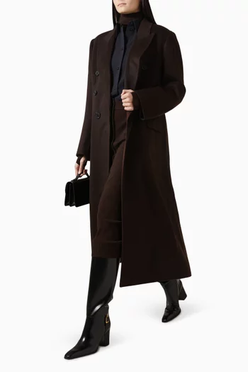 Double-breasted Coat in Wool-cashmere