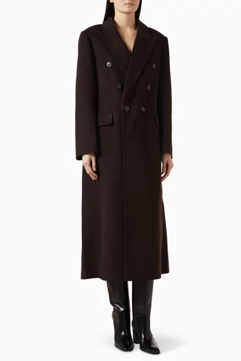Double-breasted Coat in Wool-cashmere