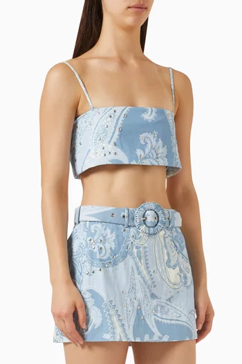 Printed Crop Top in Cotton