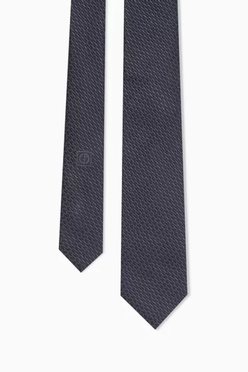 Geometric Tie in Silk Jacquard