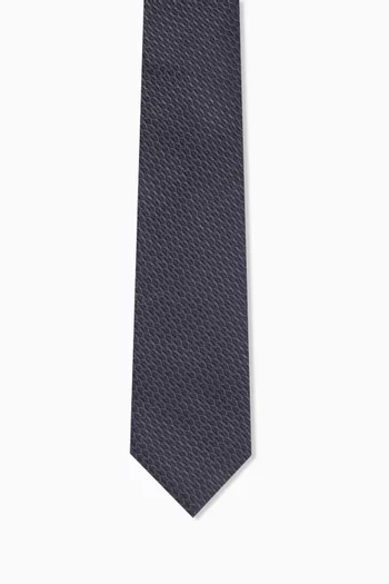 Geometric Tie in Silk Jacquard