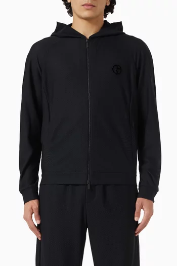 Micro Logo Zip Hoodie