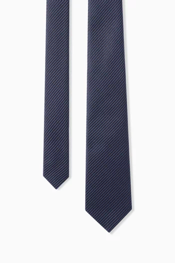 Striped Tie in Silk Jacquard