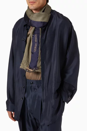 Logo Scarf in Viscose & Silk