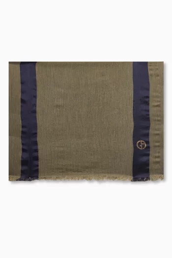 Logo Scarf in Viscose & Silk