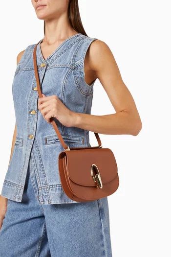 Twist-lock Crossbody Bag in Leather