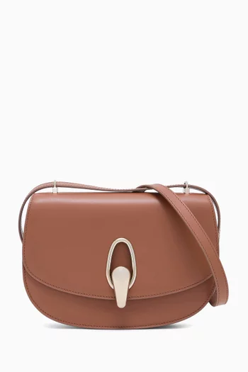 Twist-lock Crossbody Bag in Leather