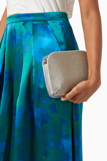 La Prima Clutch in Strass Crystal & Satin