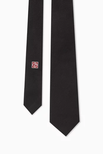 Striped Tie in Silk Jacquard