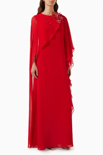 Brisa Maxi Dress in Crepe & Chiffon