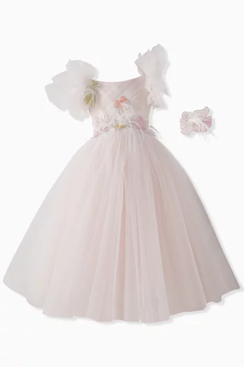 Feather & Embellished Dress