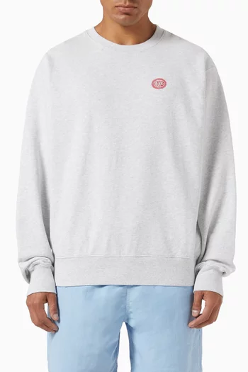 Small Chain Crest Embroidery Crewneck Sweatshirt