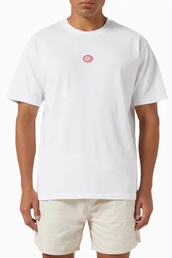 Chain Crest Embroidery T-shirt in Cotton