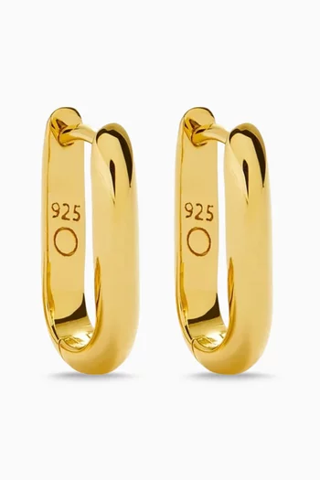 Small Classic Ovate Hoop Earrings in 18kt Gold Vermeil