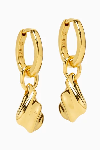 Savi Ridge Droplet Charm Earrings in 18kt Recycled Gold Vermeil