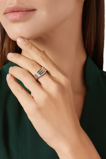 Savi Signature Triple Ring in Rhodium-plated Brass